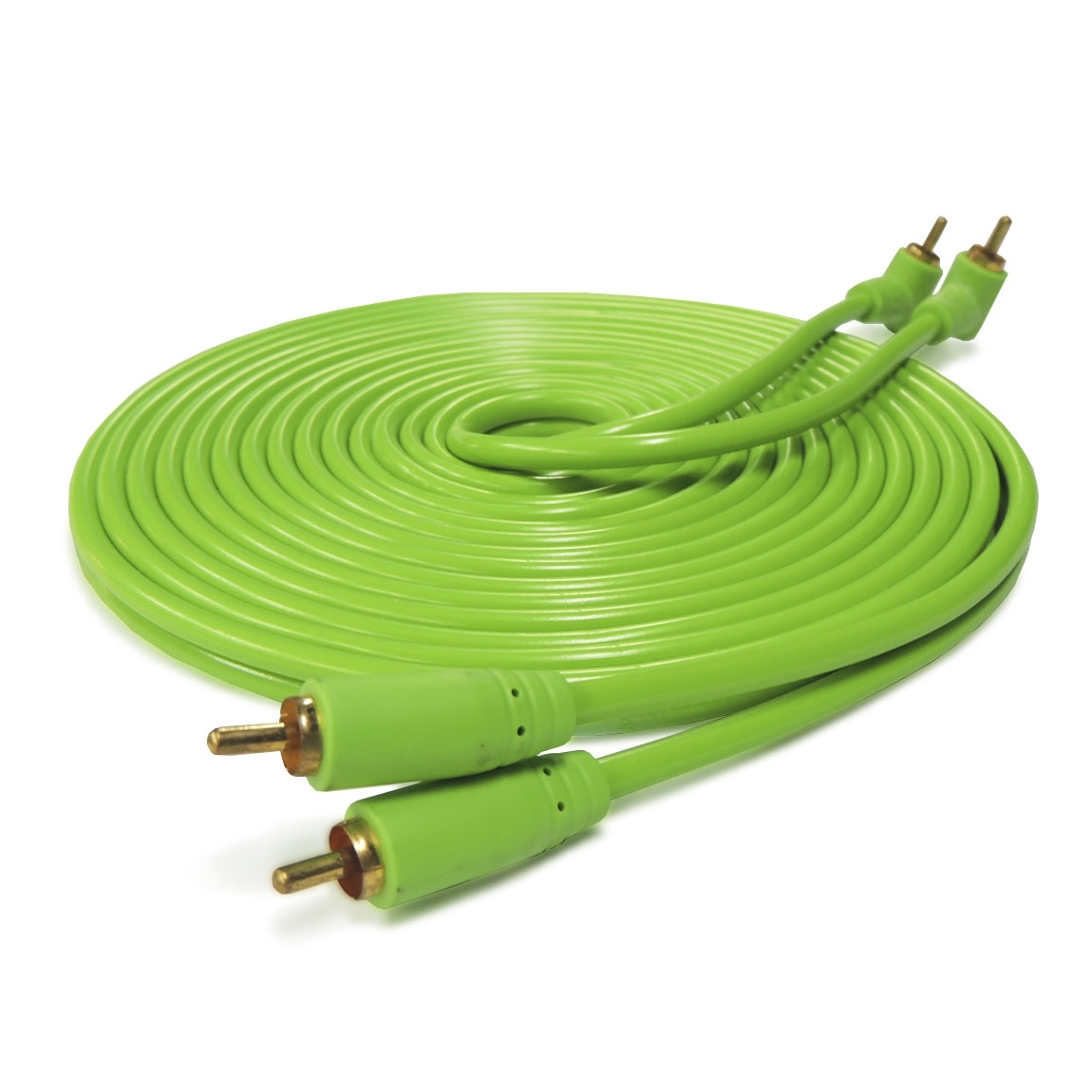 CABO RCA 5 MTS TECHNOISE SERIES 100P 5 MM CONECTOR PVC VERDE PCT 10 UNIDADES TECHNOISE
