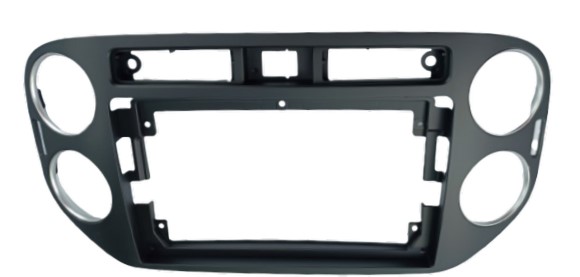 moldura-9"-vw-tiguan-2012---2017-para-botao-de-alerta-quadrado-23mm-preto-fosco-com-detalhes-prata-a