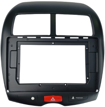 moldura-10.1"-mitsubishi-asx-2010---2021-com-placa-botao-de-alerta-e-air-bag-do-passageiro-preto-fos