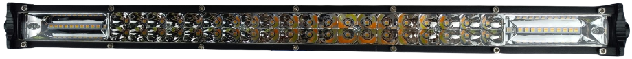BARRA DE LED 60 LEDS 3030 12- 36V 65,6X3,6X4,8 CM 180W AMBAR + WHITE C/ FUNCAO STROBO
