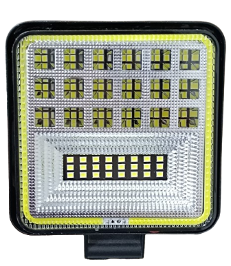 FAROL DE LED QUADRADO 42 LEDS 3030 126W + RING WHITE 12/36V