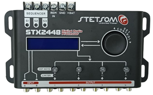 PROCESSADOR DE AUDIO DIGITAL AUTOMOTIVO STX2448 STETSOM