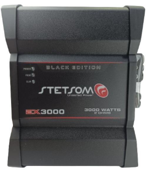 AMPLIFICADOR EX3000 BLACK EDITION 3000W RMS 1 CANAL 2 OHMS STETSOM