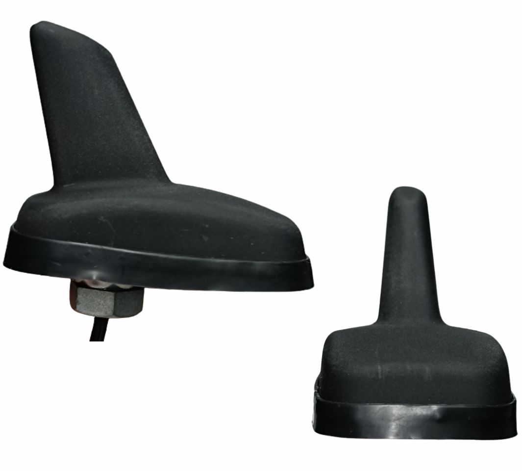 ANTENA TETO AMPLIFICADA SHARK FIAT/GM/VW PRETA FOSCA CONECTOR PLUGDIN ANTICO