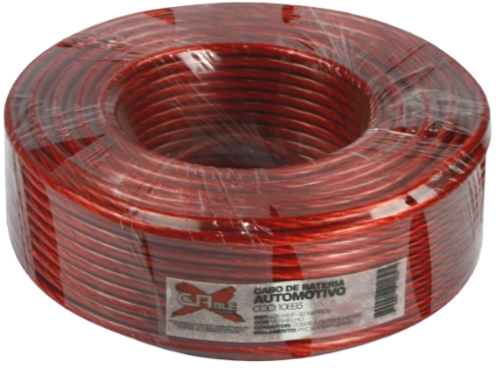 CABO DE FORCA 6,00MM VERMELHO CRISTAL X CABLE C/ 50 MTS