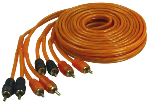 CABO RCA 5 MTS 4 VIAS 3.8MM LARANJA KX3