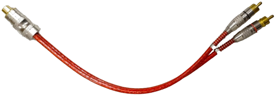 CABO RCA Y 2M + 1F TECHNOISE SERIES 400P 20CM CONECTOR METAL VERMELHO TECHNOISE