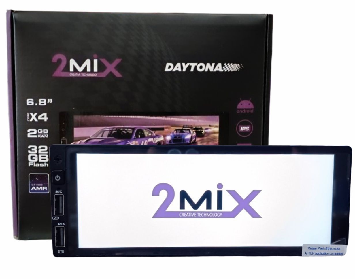 CENTRAL MULTIMIDIA ANDROID 1 DIN 6.8" 2 MIX IPS DAYTONA CAR PLAY 2GB/32GB
