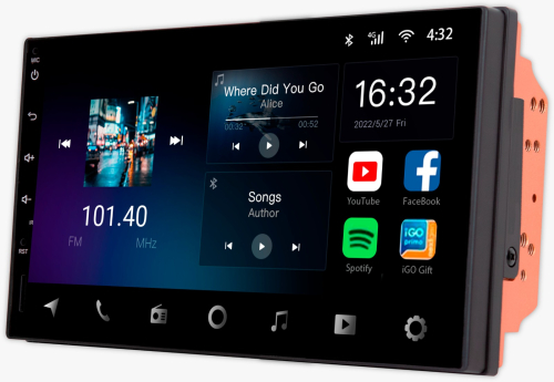 CENTRAL MULTIMIDIA ANDROID 2 DIN 7" CAR PLAY 2GB/32GB SPREDTRUM AIKON