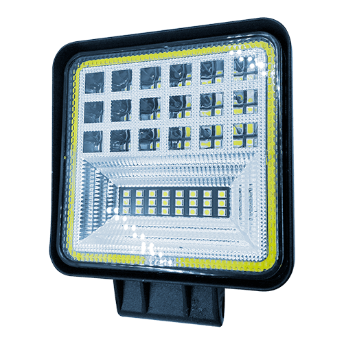FAROL DE LED QUADRADO 42 LEDS 10 - 80V ANGEL EYES BRANCO