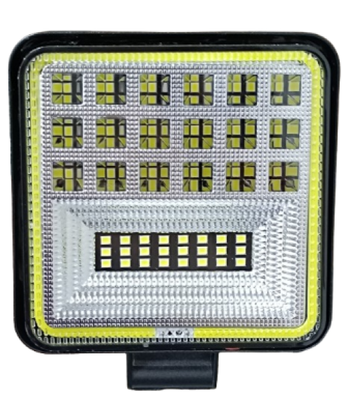 FAROL DE LED QUADRADO 42 LEDS 3030 126W + RING WHITE 12/36V