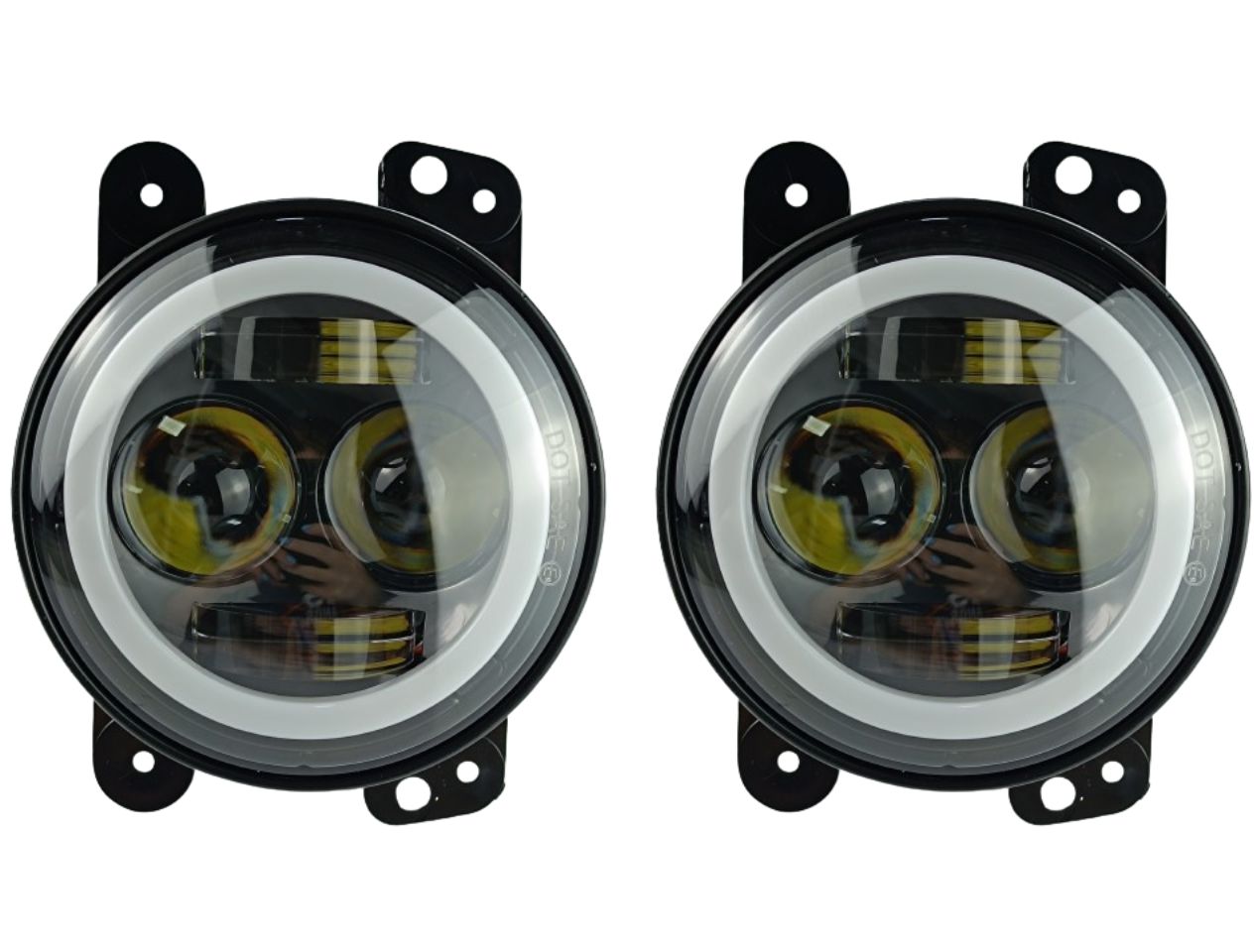 FAROL DE LED REDONDO UNIVERSAL PAR FOG LIGHT 12-36V 4 LEDS CREE 40W AMBER + WHITE RING 2023 NEW