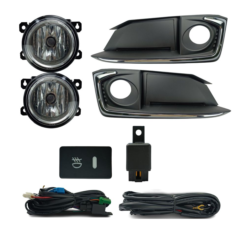 FAROL DE MILHA CIVIC 2020 MOLDURA CROMO BOTÃO MODELO ORIGINAL