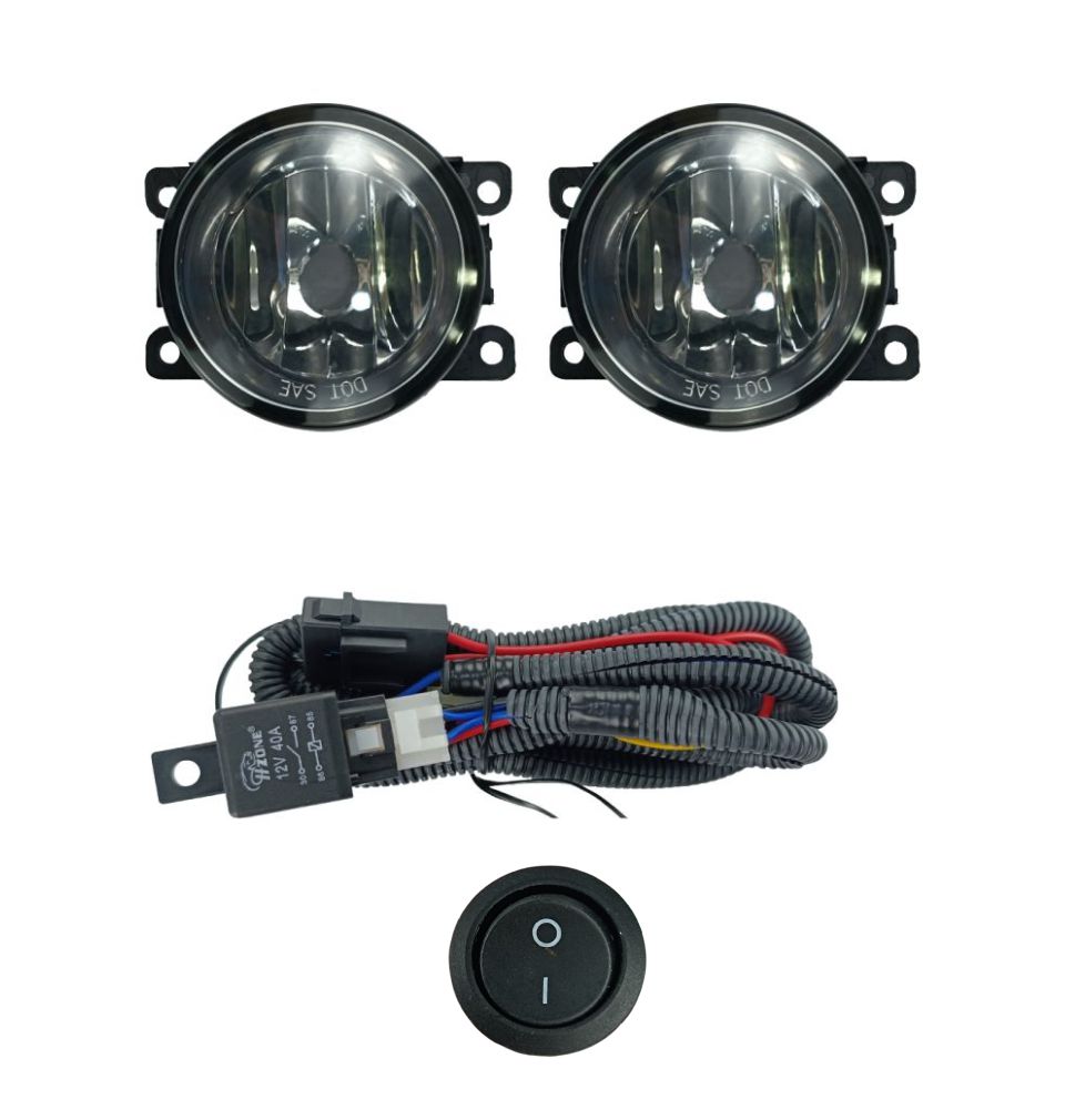 FAROL DE MILHA FOCUS 2010 > 2013 MOLD. PRETA ARO CROMADO BOTAO UNIVERSAL TIGER