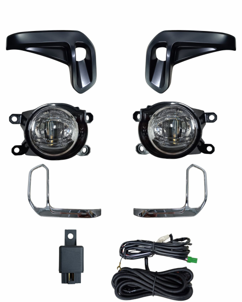 FAROL DE MILHA HILUX 2021 > FAROL EM LED MOLDURA CROMADA BOTÃO MODELO ORIGINAL SHOCKLIGHT