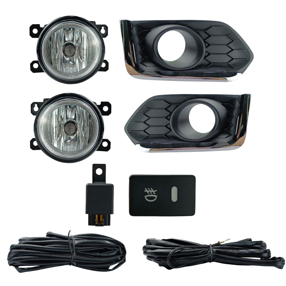 FAROL DE MILHA HONDA CITY 2017/2021 MOLDURA CROMO BOTÃO MODELO ORIGINAL PAINEL