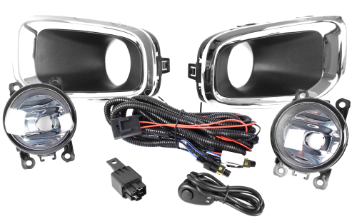 FAROL DE MILHA JEEP RENEGADE 2015 > 2017 MOLDURA CROMADA BOTÃO UNIVERSAL SHOCKLIGHT