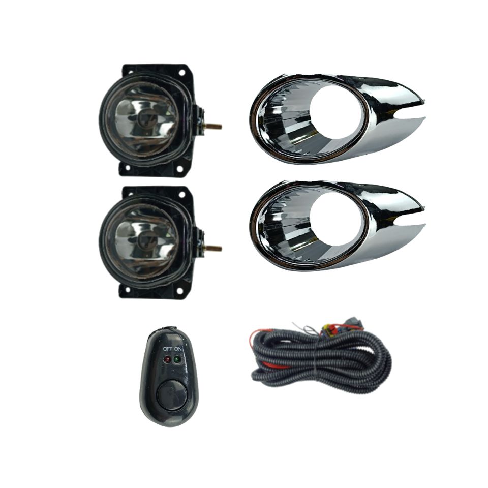 FAROL DE MILHA PALIO / SIENA G4 MOLDURA CROMADA BOTÃO UNIVERSAL TIGER (ENCAIXE LAMPADA H1)