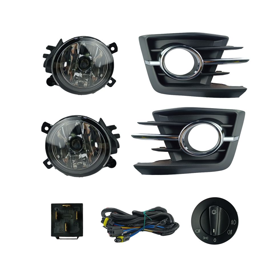 FAROL DE MILHA VW GOL G7 VOYAGE 2016 / 2019 MOLDURA CROMADA BOTÃO MOD. ORIGINAL