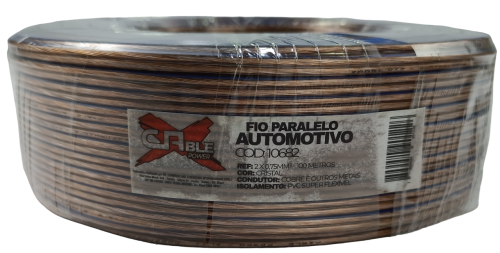 FIO PARALELO X CABLE 2X0,75MM CRISTAL C/ 100 MTS
