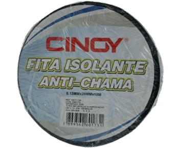 FITA ISOLANTE ANTI CHAMA CINOY  0.13MM X 20MM X 10MTS ROLO COM 10 UNIDADES