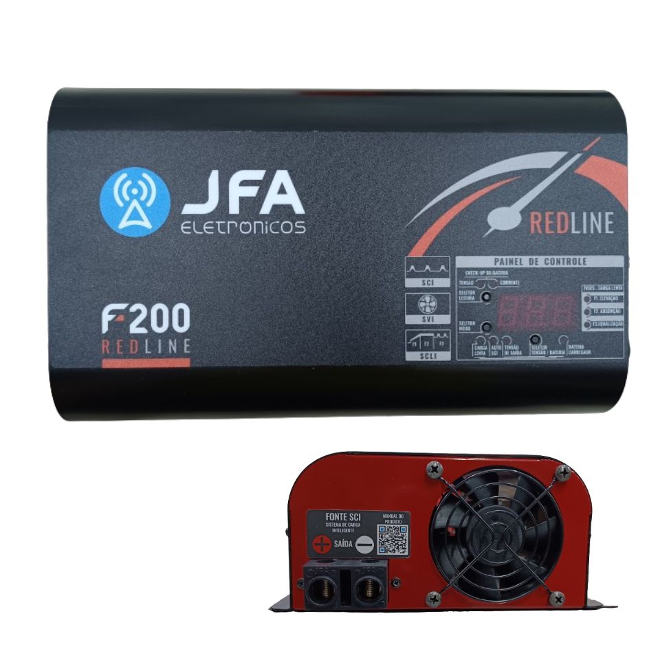 FONTE CARREGADOR DE BATERIA 200 AMPERES RED LINE JFA