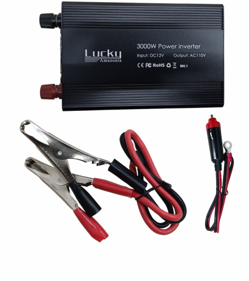 INVERSOR DE VOLTAGEM 3000W ENTRADA 12V SAIDA 110V LUCKY AMAZONIA