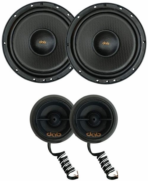 KIT 2 VIAS DAB AUDIO 6 POLEGADAS TRIAXIAL 180W RMS 4 OHMS LINE BLACK