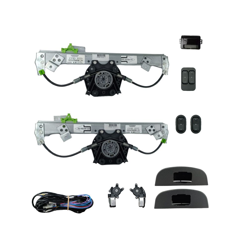 KIT VIDRO CELTA 4P TRAS. 2002 ATE 2016 PRISMA 4P TRAS. ATE 2012 MODULO AW52OEM C/ ANTIESMAGAMENTO