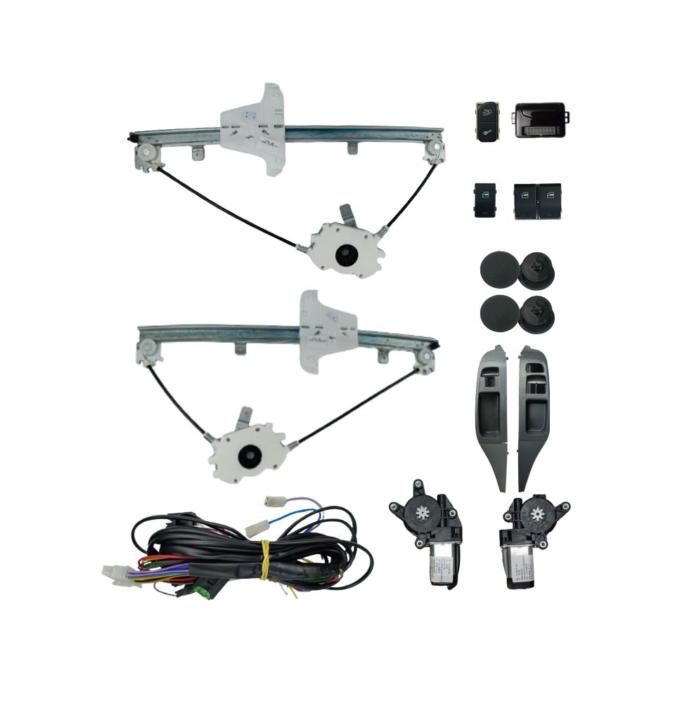 KIT VIDRO FOX 2 PORTAS ATE 2009 MOLDURA CINZA C/ LOOK DOOR MAQUINA ASAP MODULO AW52OEM