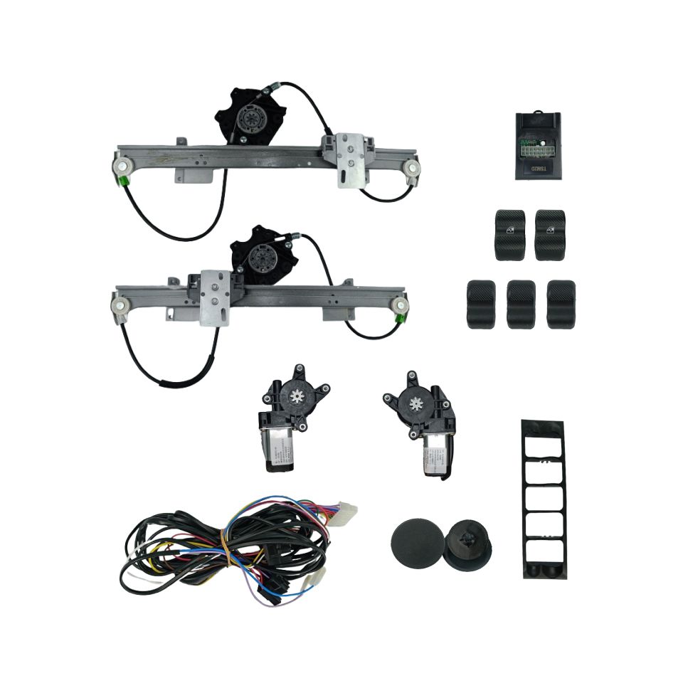 KIT VIDRO GOL BOLA 2 PORTAS INTERRUPTOR NO PAINEL C/ GRADE E TAPA BURACO MODULO TSM2D
