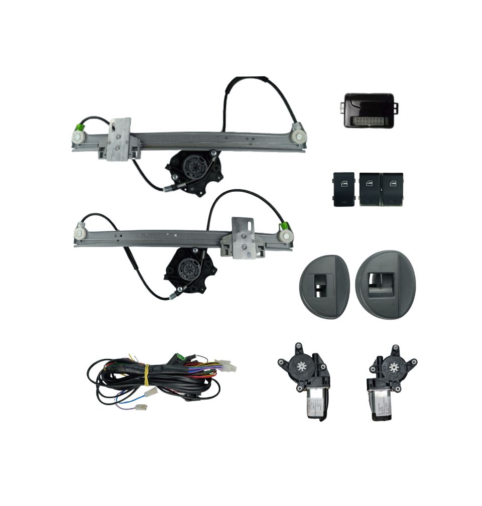 KIT VIDRO GOL G4 2 PORTAS MOLDURA CINZA MAQUINA ASAP MODULO AW52OEM