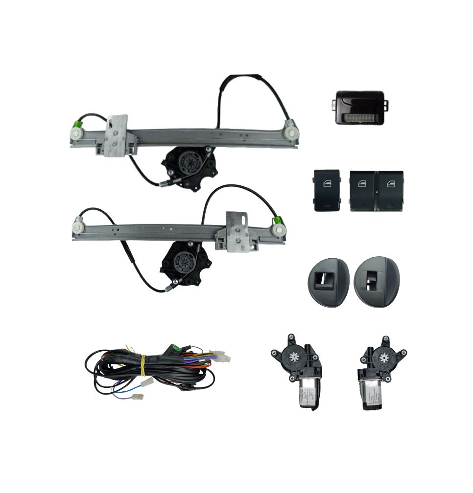 KIT VIDRO GOL G4 2 PORTAS MOLDURA GRAFITE MAQUINA ASAP MODULO AW52OEM
