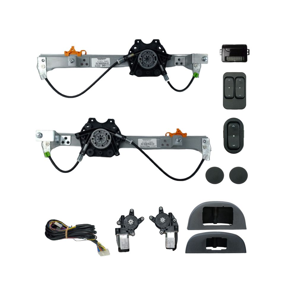 KIT VIDRO MOBI 4P DIANT. C/ INTERRUPTOR CELTA LED AMBAR MODULO AW52OEM C/ ANTIESMAGAMENTO