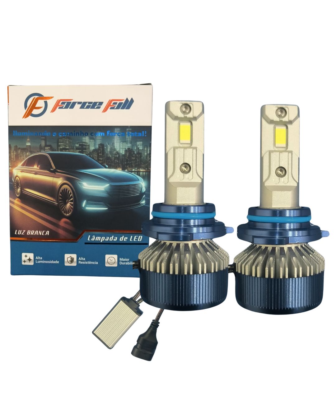 LAMPADA LED HB4 130W PAR Y2 DISSIPADOR AZUL FORCE FULL