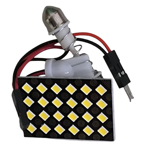 LAMPADA LED PLACA 24 LEDS ENCAIXE T10 / TORPEDO BRANCO 12V 5W PC CINOY
