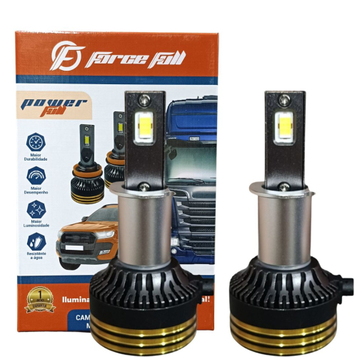 LAMPADA LED POWER FULL H3 120W PAR 24V TRUCK C/ CANCELLER FORCE FULL