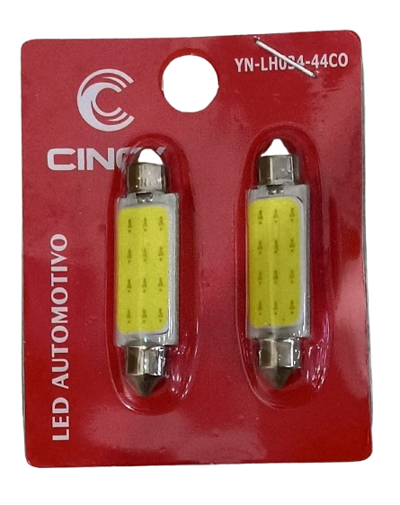 LAMPADA LED TORPEDO 44MM 4 SMD 5050 BRANCO 12V 60W PAR CINOY