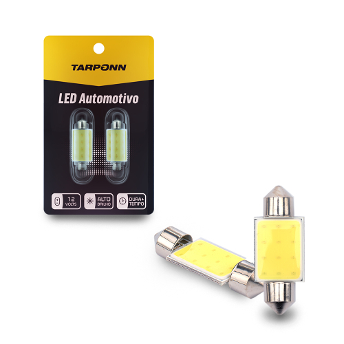 LAMPADA LED TORPEDO SJ-COB-12C 36MM TARPONN 1 PAR