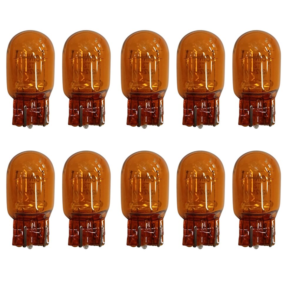 LAMPADA PINGAO 6942 2 POLOS ESMAGADA 12V 21W COMUM AMBAR CX C/ 10 UNID.