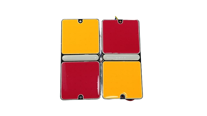 LANTERNA TRASEIRA P/ CAMINHAO AMBAR + VERMELHO 15 X 7 CM 12V PAR