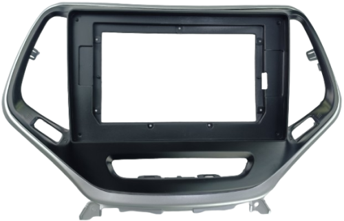 MOLDURA 10" JEEP CHEROKEE 2017/2022 PRETO FOSCO COM DETALHES PRATA AIKON