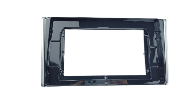 MOLDURA 10.1" TOYOTA RAV 4 2020 / 2021 BLACK PIANO COM DETALHES PRATA AIKON