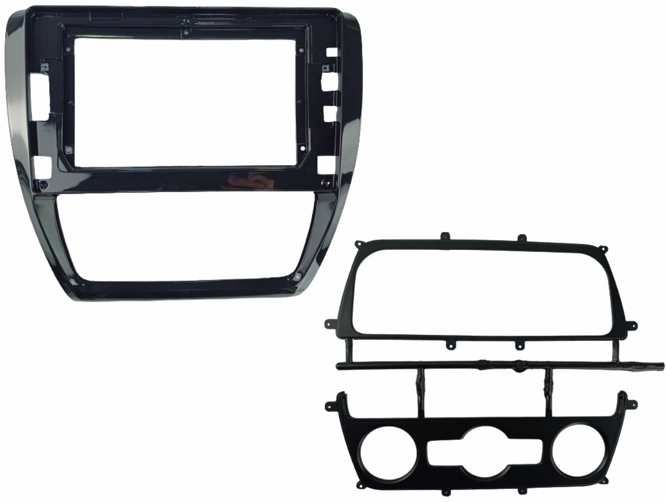 MOLDURA 10.1" VW JETTA 2011/2017 BLACK PIANO C/ UMA MOLD. A/C ANALOGIVO E MOLD. A/C DIGITA AIKON