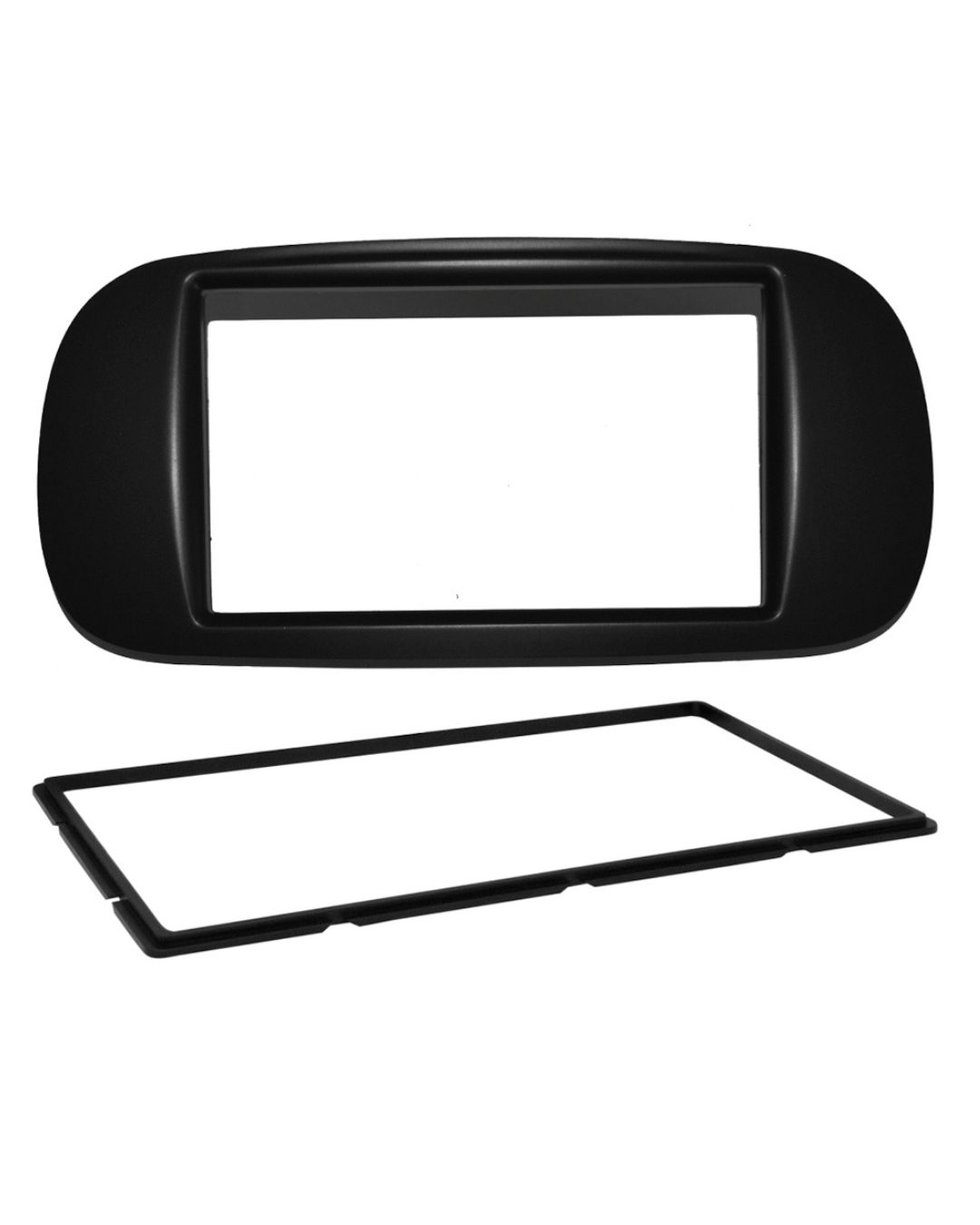 MOLDURA 6.8" E 7" FIAT 500 2007/2015 PRETA FIAMON