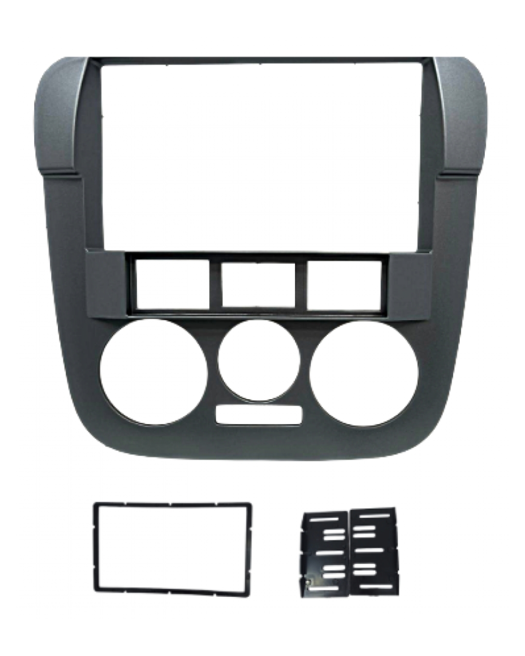 MOLDURA 6.8" E 7" VW GOL, SAVEIRO E PARATI G4 - BOTÕES DESLOCADOS GRAFITE FIAMON