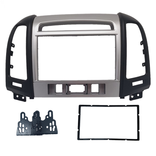 MOLDURA 7" HYUNDAI SANTA FE LUXURY 2006/2012 PRATA / PRETO FIAMON