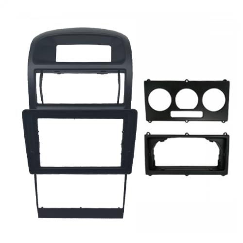 MOLDURA 9" FLUTUANTE CHEVROLET ASTRA HATCH E SEDAN 1998/2011 AR ANALOGICO E AR DIGITAL PRETA FIAMON
