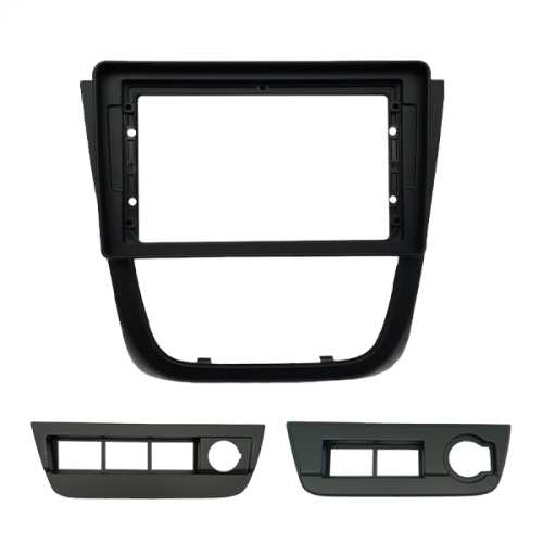 MOLDURA 9" FLUTUANTE GOL G5 SAVEIRO VOYAGE COM SUPORTE 4 BOTOES - PRETA