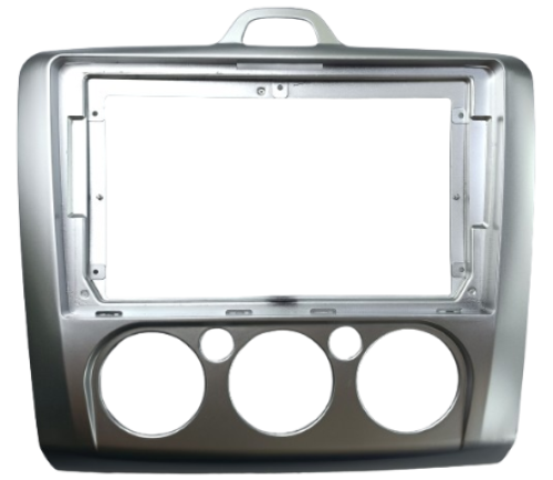 MOLDURA 9" FORD FOCUS 2008/2012 A/C ANALOGICO PRATA AIKON